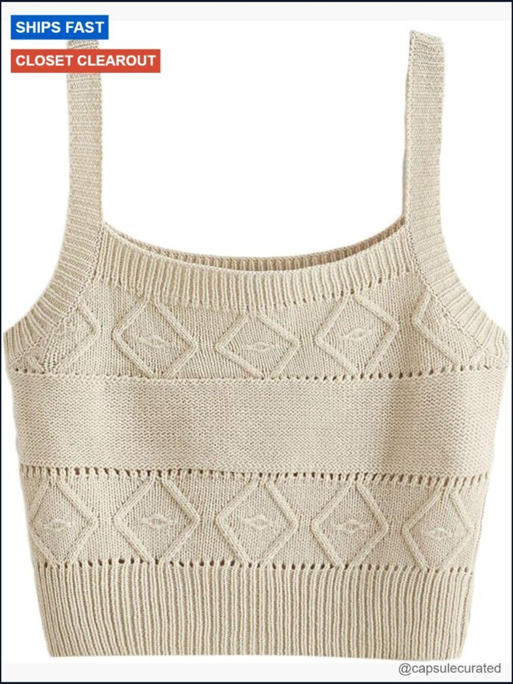 Sleeveless Knit Crop Tank Top Lightweight Stretchy